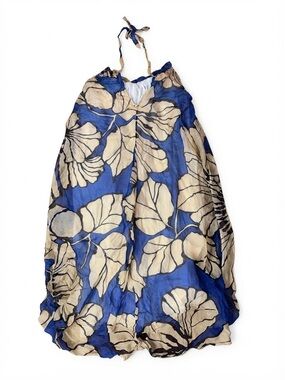 Bellambra Made in Italy Silk Viscose Botanical Halter Maxi Dress M